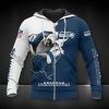 NFL Seattle Seahawks Navy White Mascot Zip Up Hoodie