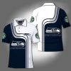 NFL Seattle Seahawks Navy White Polo Shirt V5