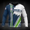 NFL Seattle Seahawks Navy White Pullover Hoodie
