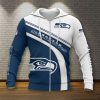 NFL Seattle Seahawks Navy White Zip Up Hoodie V2
