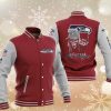 NFL Seattle Seahawks Red Grey Iron Maiden Baseball Jacket