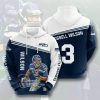 NFL Seattle Seahawks Russell Wilson Navy White Pullover Hoodie