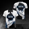 NFL Seattle Seahawks White Navy Polo Shirt