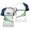 NFL Seattle Seahawks White Navy T-Shirt V3