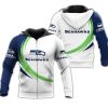 NFL Seattle Seahawks White Navy Zip Up Hoodie V3