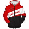 NFL Tampa Bay Buccaneers Black Red Zip Up Hoodie