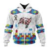 NFL Tampa Bay Buccaneers Custom Name Number Autism Awareness Zip Up Hoodie