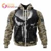 NFL Tampa Bay Buccaneers Custom Name Number Punisher Skull Camo Zip Up Hoodie