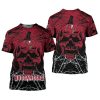 NFL Tampa Bay Buccaneers Red Black Pumpkin Skull T-Shirt