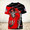 NFL Tampa Bay Buccaneers Skull Black Red T-Shirt V2