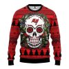 NFL Tampa Bay Buccaneers Ugly Christmas Skull Red Sweater V2