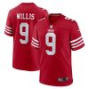 San Francisco 49ers Brayden Willis Nike Scarlet NFL Game Jersey