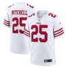 San Francisco 49ers Elijah Mitchell Nike White NFL Game Jersey