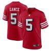 San Francisco 49ers Trey Lance Nike Scarlet Alternate NFL Game Jersey
