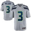 Seattle Seahawks Russell Wilson Nike Grey NFL Game Jersey