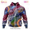 AFL Brisbane Lions Custom Name Number Special Indigenous Zip Up Hoodie