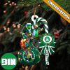 NBA Boston Celtics Custom Name Grinch Candy Cane Custom Shaped Ornament
