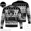 NBA Brooklyn Nets Black Gray Ugly Christmas Sweater