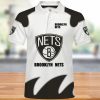 NBA Brooklyn Nets White Black Polo Shirt