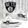 NBA Brooklyn Nets White Black Scratch Yeezy Boost Sneakers