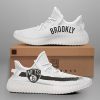 NBA Brooklyn Nets White Black Yeezy Boost Sneakers V3