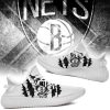 NBA Brooklyn Nets White Scratch Yeezy Boost Sneakers