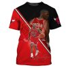 NBA Chicago Bulls Michael Jordan Black Red T-Shirt