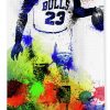 NBA Chicago Bulls Michael Jordan Watercolor Beach Towel