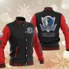 NBA Dallas Mavericks Black Red Baseball Jacket