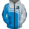 NBA Dallas Mavericks Blue Silver Curves Zip Up Hoodie
