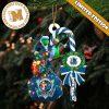 NBA Dallas Mavericks Custom Name Grinch Candy Cane Custom Shaped Ornament