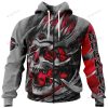 NBA Houston Rockets Custom Name Number Skull Zip Up Hoodie