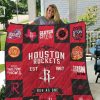NBA Houston Rockets Red Black EST 1967 Quilt Blanket