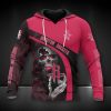 NBA Houston Rockets Red Black Skull Pullover Hoodie V10