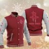 NBA Houston Rockets Red Gray Baseball Jacket