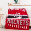 NBA Houston Rockets Red Gray Fleece Blanket