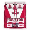 NBA Houston Rockets Red White EST 1967 Bedding Set