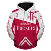 NBA Houston Rockets Red White Pullover Hoodie V2