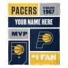 NBA Indiana Pacers Custom Name #1 Fan Fleece Blanket