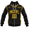 NBA Indiana Pacers Custom Name Numer 2020 xBlack Panther Marvel Jersey Zip Up Hoodie