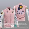 NBA Indiana Pacers Pink White Baseball Jacket
