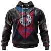 NBA Los Angeles Clippers Custom Name Number Warrior Armor Zip Up Hoodie
