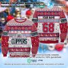 NBA Los Angeles Clippers Custom Name Number White Red Ugly Christmas Sweater