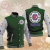 NBA Los Angeles Clippers Green Silver Baseball Jacket