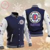 NBA Los Angeles Clippers Navy Blue White Baseball Jacket