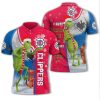 NBA Los Angeles Clippers Red Blue The Grinch Ugly Christmas Polo Shirt