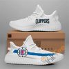 NBA Los Angeles Clippers White Blue Yeezy Boost Sneakers
