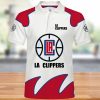 NBA Los Angeles Clippers White Red Polo Shirt
