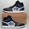 NBA Minnesota Timberwolves Blue Black Scratch Air Jordan 1 High Sneakers