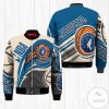 NBA Minnesota Timberwolves Cream Blue Flying Ball Bomber Jacket